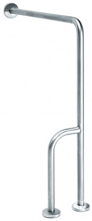 Wall -> floor handle stainless steel with extra bar - right
