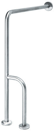 Wall -> floor handle stainless steel with extra bar - left
