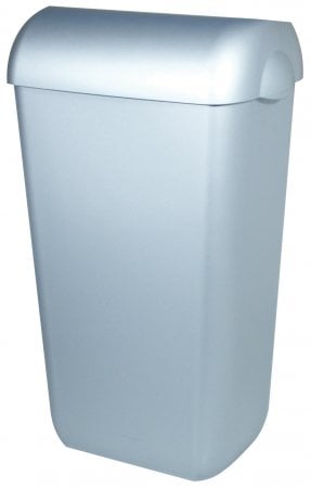 Waste bin plastic stainless steel look 43 liters open