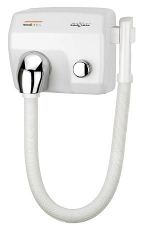 Haardroger drukknop wit met slang