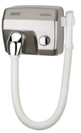 Haardroger drukknop RVS look met slang