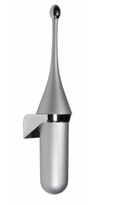 Toilet brush holder plastic - stainless steel look
