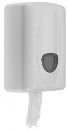 Poetsroldispenser mini kunststof wit