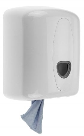 Poetsroldispenser midi kunststof wit
