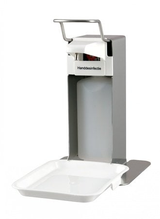 Seifen- und Desinfektionsspender 500 ml aus Edelstahl + Auffangschale