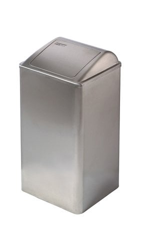Afvalbak gesloten 65 liter RVS