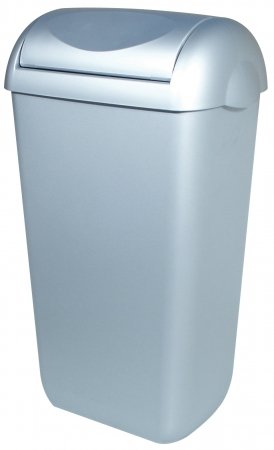 Afvalbak kunststof RVS look 23 liter swing