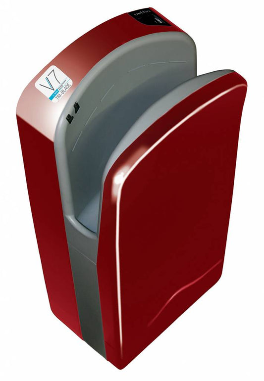 Tri-Blade Cherry Red Hand Dryer